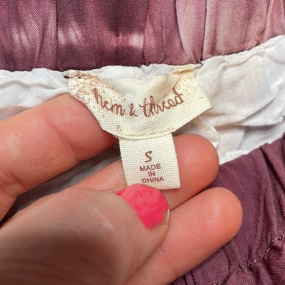 Hem & Thread tie dye split front boho Pallazzo pants - Picture 3 of 7